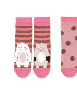 Socks Protišmykové ponožky, 2 páry, ružové