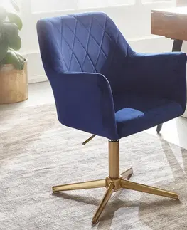 Stoličky Otočná stolička Modrá