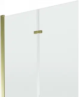 Sprchové dvere MEXEN - Castor vaňová zástena 2-krídlo 120x150 cm, transparent, zlato 892-120-002-50-00