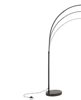 Osvetlenie Stojaca lampa BANGUI 170 - 210 cm Dekorhome Strieborná / čierna