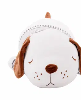 Plyšové hračky Plyšový psík, biela/hnedá/sivý pásik, 112cm, KINGO typ 3