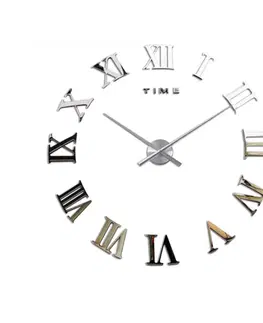 Hodiny 3D Nalepovacie hodiny DIY Clock Evevo 8274XL, Roman Mirror, 90-130cm