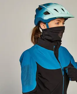 bundy a vesty Dámska zimná bunda na horskú cyklistiku tyrkysovo-čierna