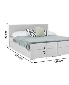 Postele Boxspringová posteľ 180x200, svetlosivá, FERATA KOMFORT