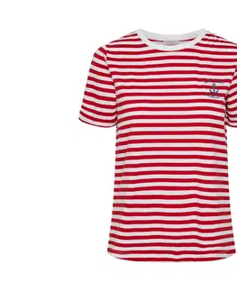 Shirts & Tops Tričko s krátkymi rukávmi a výšivkou, červené a biele prúžky