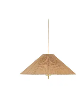 Závesné svietidlá GUBI Závesné svietidlo GUBI 1972, mosadz, bambusové tienidlo, Ø 62 cm