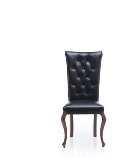 Jedálenské stoličky TARANKO Krzeslo V rustikálna jedálenská stolička čierna / hnedá (Cognac 18)