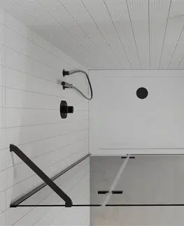 Vane MEXEN/S - Roma sprchovací kút 90x110, transparent, čierna + biela vanička so sifónom 854-090-110-70-00-4010B