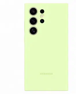 Puzdrá na mobilné telefóny Zadný kryt Silicone Cover pre Samsung Galaxy S24 Ultra, svetlozelená EF-PS928TGEGWW
