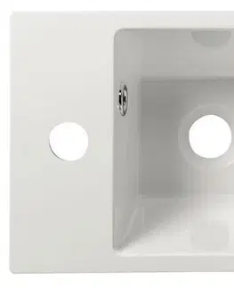 Kúpeľňové batérie SAPHO - ARIANA liaty mramor umývadlo 50x25cm, biele, batéria vľavo SM012