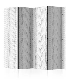 Paravány Paraván White Knit Dekorhome 225x172 cm (5-dielny)