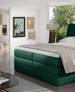Manželské postele MEMENTO 10 boxpringová posteľ 160 x 200 cm, Monolith 37