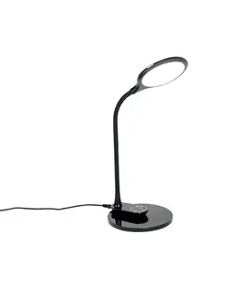 Stolove lampy Stolové a nástenné svietidlo čierne vrátane LED s dotykovým stmievačom - Joni