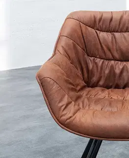 Stoličky - moderné LuxD Dizajnové kreslo Kiara hnedé antik