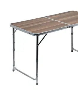 Záhradné stoličky a kreslá  Skladací kempingový stôl hnedá/chróm 