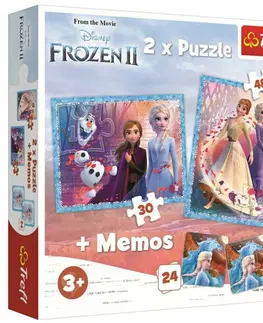 Hračky puzzle TREFL - Puzzle 2v1 + pexeso  Záhadná krajina  Disney Frozen 2