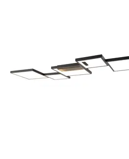 Stropne svietidla Stropné svietidlo čierne vrátane LED 3-stupňového stmievateľného 5 svetiel - Lejo
