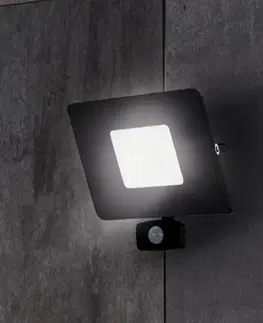 Vonkajšie nástenné svietidlá so senzorom EGLO LED reflektor vonkajší Faedo 3, snímač, čierna/50W