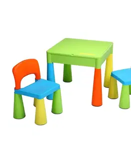 Hračky na záhradu NEW BABY - Detská sada stolček a dve stoličky multi color