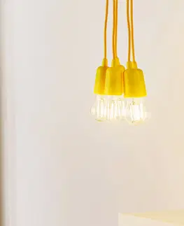 Závesné svietidlá SOLLUX LIGHTING Závesná lampa Brasil, žltá, pät-plameňová