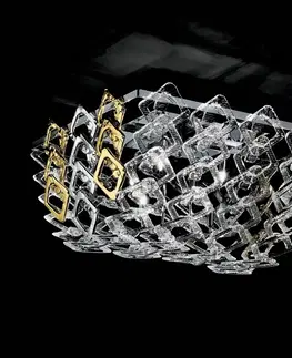 Stropné svietidlá Novaresi Stropné svietidlo Quadrus z muránskeho skla