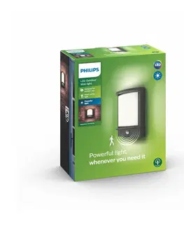 Vonkajšie nástenné svietidlá so senzorom Philips Philips myGarden Samondra LED svetlo snímač