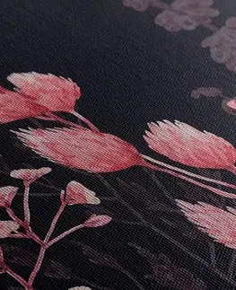 Obrazy kvetov Obraz variácie trávy v ružovej farbe