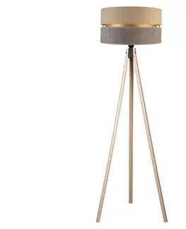 Lampy   - Stojacia lampa DUO 1xE27/60W/230V béžová/šedá/béžová 