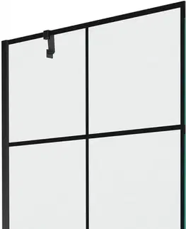 Sprchové dvere MEXEN/S - Next vaňová zástena FIX 90x150 cm, čierny dekor, czarny 895-090-000-00-77-70