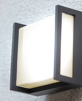 Vonkajšie nástenné svietidlá LUTEC Vonkajšie nástenné LED svietidlo Qubo, 14cm x 14cm