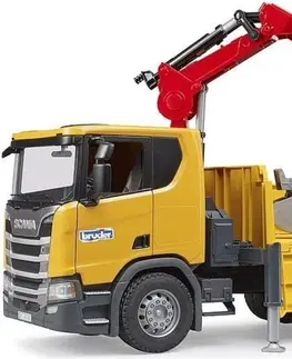 Hračky - dopravné stroje a traktory BRUDER - Nákladné auto Scania s ramenom