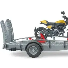 Hračky - dopravné stroje a traktory BRUDER - 02589 Land Rover s prívesom a motocyklom