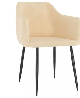 Jedálenské stoličky a kreslá Jedálenská stolička 2 ks zamat / kov Dekorhome Svetlosivá