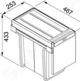 Odpadkové koše FRANKE - Cube Sorter Cube 30 134.0039.554