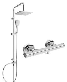 Sprchy a sprchové panely MEXEN/S - Tord sprchový stĺp vrátane sprchovej termostatickej batérie Slim, chróm 77105200-00