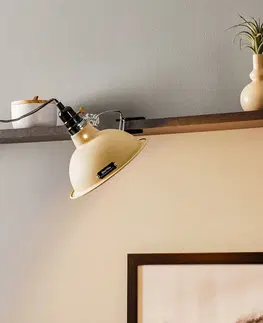 Stolové lampy s klipom FARO BARCELONA Priemyselný vzhľad – upínacia lampa Pepper béžová