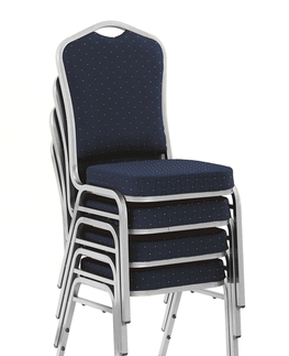 Jedálenské stoličky HALMAR K66S jedálenská stolička modrá / strieborná