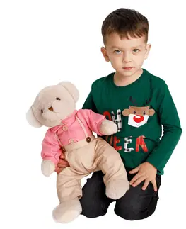 Plyšové hračky Plyšový medvedík, smotanová/ružová, 45cm, MADEN BOY TYP1