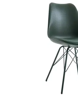 Jedálenské stoličky a kreslá Jedálenská stolička 4 ks IKAROS Dekorhome Tmavo zelená