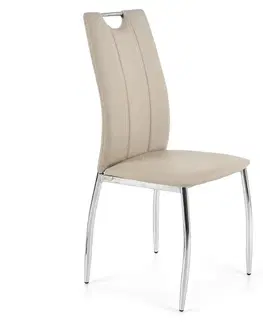 Čalúnené stoličky Stolička K187 kov/ekokoža béž 46x56x97