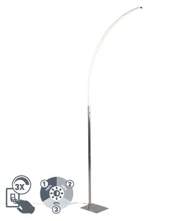 Stojace lampy Moderné oceľové stojace svietidlo vrátane LED a 3-stupňového stmievača - Štýlové