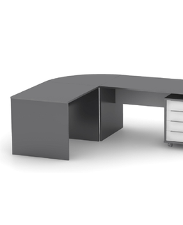 Písacie a pracovné stoly KONDELA Rioma New Typ 16 písací stôl grafit / biela