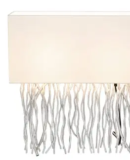 Lampy na nočný stolík Holländer Stolná lampa Capri, hranatá, ekru/strieborná