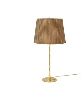 Stolové lampy GUBI Stolná lampa GUBI 9205, mosadz, bambusové tienidlo, výška 58 cm