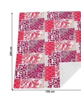Deky Obojstranná baránková deka, fialová/červená/žltá/vzor, 150x200cm, VILNUS TYP2