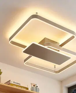 Stropné svietidlá Lucande Lucande Kadira stropné LED svetlo, 80 cm, nikel