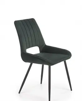 Jedálenské stoličky a kreslá Jedálenská stolička K404 Halmar Tmavo zelená