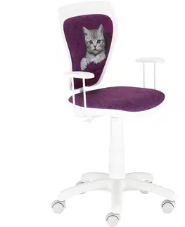Otočné kreslá Kancelárska stolička Ministyle White Mačka vo svetri