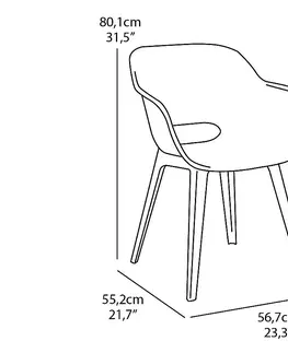 Záhradné stoličky a kreslá DEOKORK Záhradné plastové kreslo IBIZA (antracit)