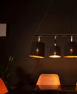 Osvetlenie Závesná lampa LANSING Dekorhome Čierna / zlatá